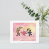 Teddy bear Macaw Tapir Friends Art Flat Note Card Dankeskarte (Stehend Vorderseite)
