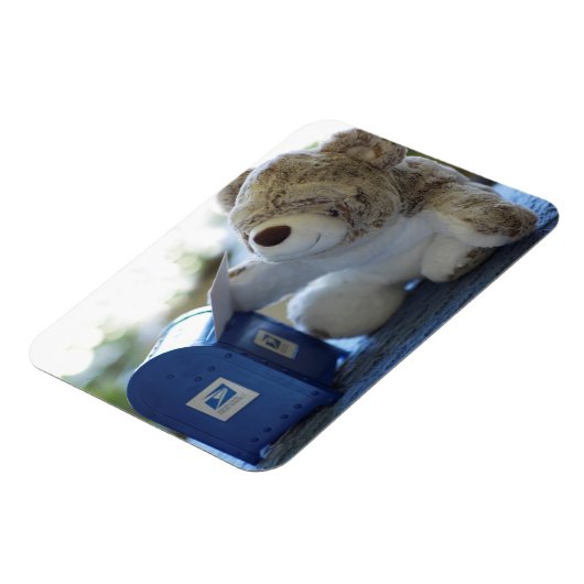 Teddy Bear Mails a Letter 2 Flexible Magnet (Linke Seite)