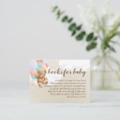 Teddy Bear mehrfarbige Balloons buchen für Baby Begleitkarte (Stehend Vorderseite)