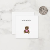Teddy Bear Mini Danke Note Card Mitteilungskarte (Vorderseite/Rückseite Beispiel)