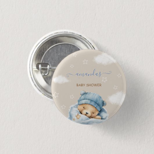 Teddy Bear Minimal Rustikal Button (Vorne & Hinten)