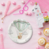 Teddy Bear Minze Green Hot Air Ballon Pappteller (Party)