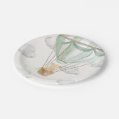 Teddy Bear Minze Green Hot Air Ballon Pappteller (Schrägansicht)