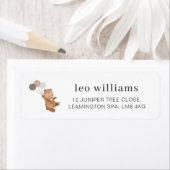 Teddy Bear mit 3 braunen Balloons Label (Insitu)