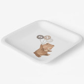 Teddy Bear mit 3 braunen Balloons Paper Teller (Gewinkelt)