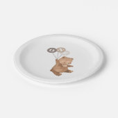 Teddy Bear mit 3 braunen Balloons Pappteller (Schrägansicht)