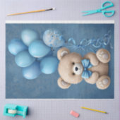 Teddy Bear mit Ballons Blue Colors Tissue Seidenpapier (Basteln)