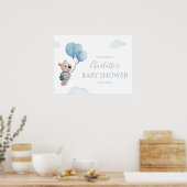 Teddy Bear mit Balloons Baby Dusche Willkommen Poster (Küche)