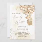 Teddy Bear mit Balloons Babydusche Einladung (Vorderseite)