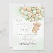 Teddy Bear mit Balloons Babydusche Einladung (Vorderseite)