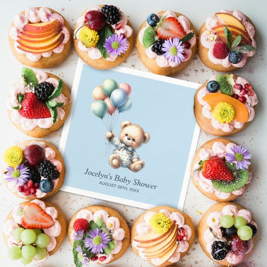Teddy Bear mit Balloons Babydusche Napkins Serviette