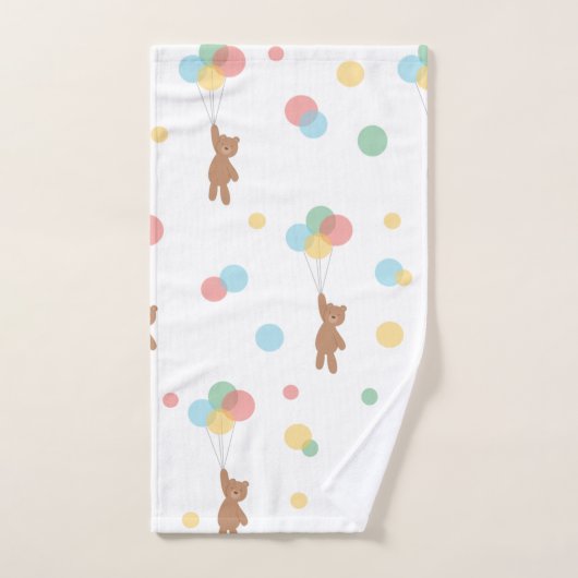 Teddy Bear mit Balloons Badhandtuch Set (Handtuch)
