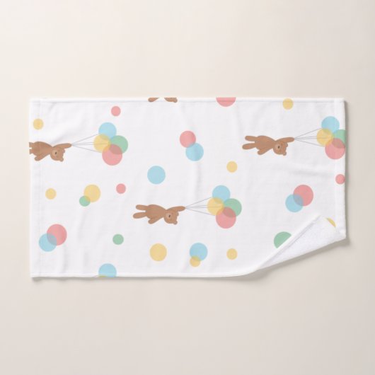 Teddy Bear mit Balloons Badhandtuch Set (Handtuch)