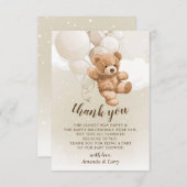 Teddy Bear mit Balloons Danke Karte (Vorne/Hinten)