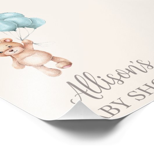 Teddy Bear mit Balloons Fotodruck (Ecke)