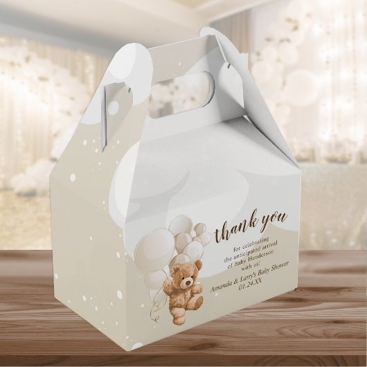 Teddy Bear mit Balloons Gefallen Box Geschenkschachtel