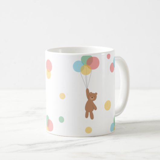 Teddy Bear mit Balloons Kaffeetasse (VorderseiteRechts)