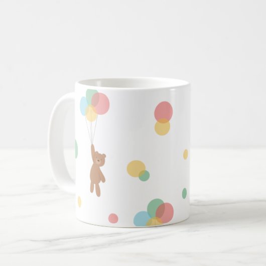 Teddy Bear mit Balloons Kaffeetasse (Vorderseite Links)