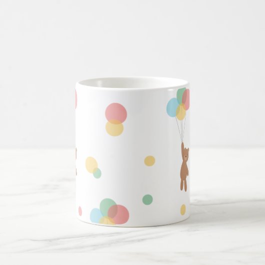 Teddy Bear mit Balloons Kaffeetasse (Mittel)
