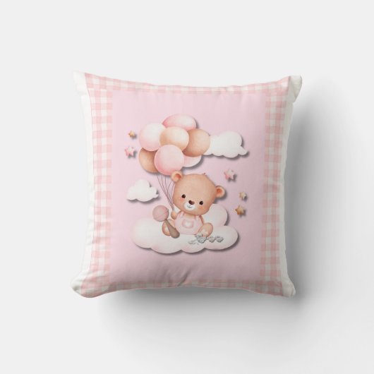 Teddy Bear mit Balloons Kissen (Vorderseite)