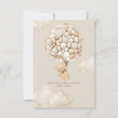 Teddy Bear mit Balloons Neutral Baby Dusche Dankeskarte (Rückseite)