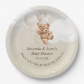 Teddy Bear mit Balloons Pappteller (Vorderseite)