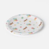 Teddy Bear mit Balloons Pappteller (Schrägansicht)