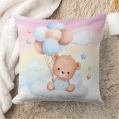Teddy Bear mit Balloons Rainbow Sky Throw Kissen (Decke)