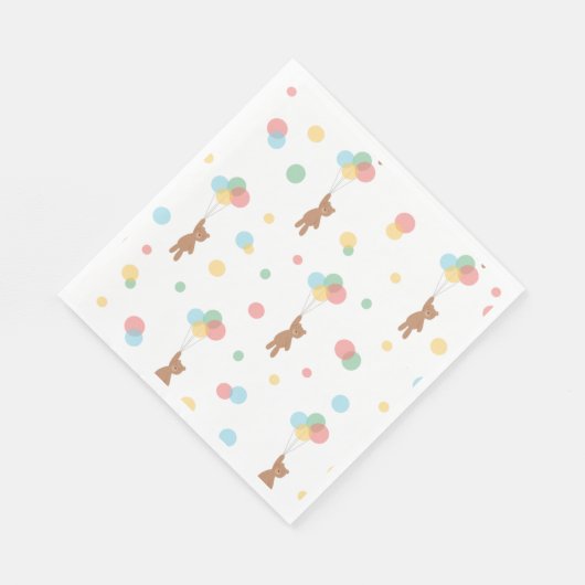 Teddy Bear mit Balloons Serviette (Ecke)
