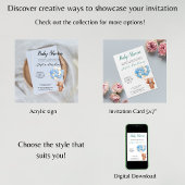 Teddy Bear mit Balloons Spanische Babydusche Weiß Acryleinladungen