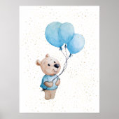 Teddy Bear mit Balloons Wasserfarbe Kinderzimmer Poster (Vorne)