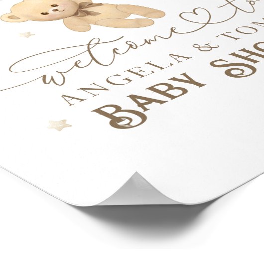 Teddy Bear mit Balloons Willkommensdusche Poster (Ecke)
