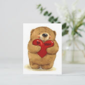 Teddy Bear mit 'be mine' Herz Postkarte (Stehend Vorderseite)