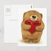 Teddy Bear mit 'be mine' Herz Postkarte (Vorne/Hinten)