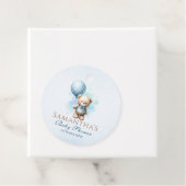 Teddy Bear mit Blue Balloon Baby Boy Dusche Geschenkanhänger (Beispiel)