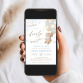 Teddy Bear mit Blue Balloons Baby Dusche Einladung