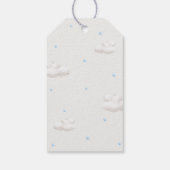 Teddy Bear mit Blue Balloons Baby Dusche Geschenkanhänger (Rückseite)