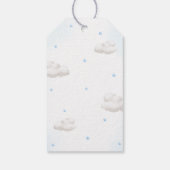 Teddy Bear mit Blue Balloons Baby Dusche Geschenkanhänger (Rückseite)