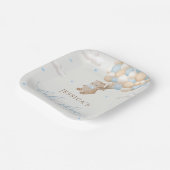 Teddy Bear mit Blue Balloons Baby Dusche Pappteller (Gewinkelt)