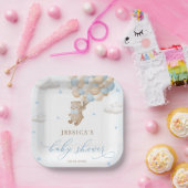 Teddy Bear mit Blue Balloons Baby Dusche Pappteller (Party)