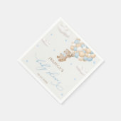 Teddy Bear mit Blue Balloons Baby Dusche Serviette (Ecke)