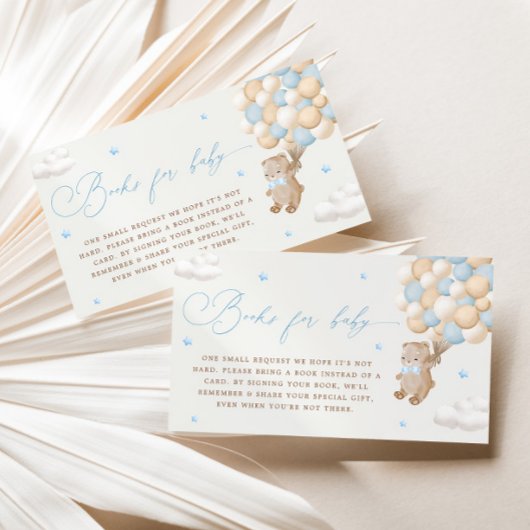 Teddy Bear mit Blue Balloons Buchanfrage Begleitkarte