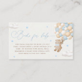 Teddy Bear mit Blue Balloons Buchanfrage Begleitkarte (Vorderseite)