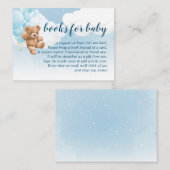Teddy Bear mit Blue Balloons Bücher für Babykarte Begleitkarte (Vorne/Hinten)