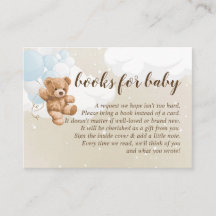 Teddy Bear mit Blue Balloons Bücher für Babykarte