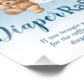 Teddy Bear mit Blue Balloons Diaper Raffelzeichen Fotodruck (Ecke)
