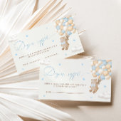 Teddy Bear mit Blue Balloons Diaper Raffles Begleitkarte