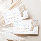 Teddy Bear mit Blue Balloons Diaper Raffles Begleitkarte