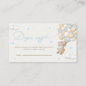 Teddy Bear mit Blue Balloons Diaper Raffles Begleitkarte (Vorderseite)