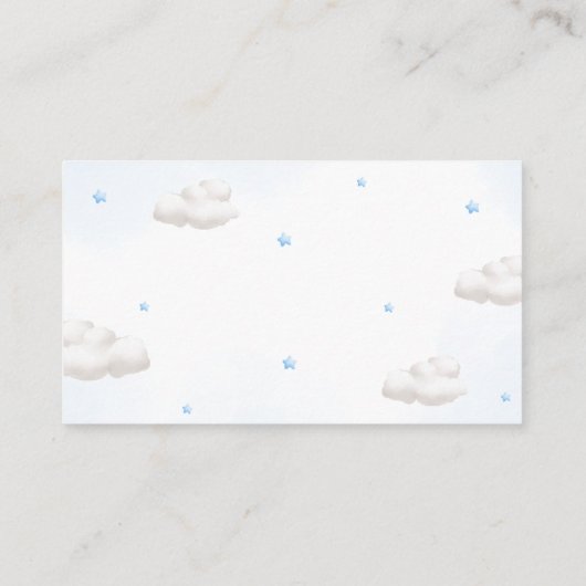 Teddy Bear mit Blue Balloons Diaper Raffles Begleitkarte (Rückseite)